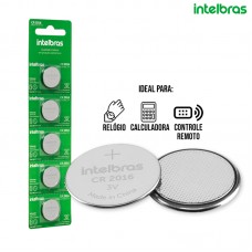Cartela 5un Bateria Botão Lítio 3V CR 2016 Intelbras